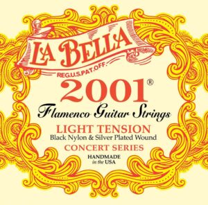 string set classic/flamenco, professional, black nylon trebles & silverplated basses, light tension
