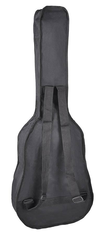 bag for acoustic guitar, unpadded, nylon, 2 straps, large pocket, black - Afbeelding 2