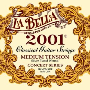 string set classic, professional, clear nylon trebles & silverplated basses, medium tension