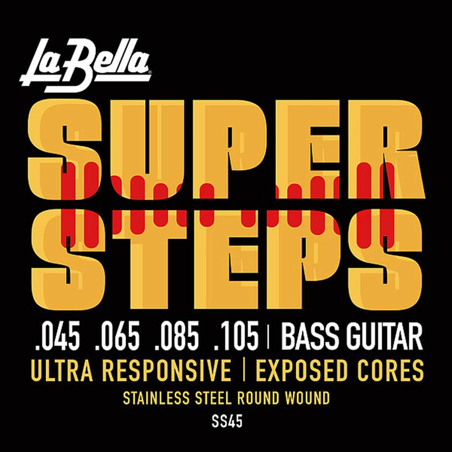 string set electric bass, stainless steel roundwound, light, 045-065-085-105 longscale