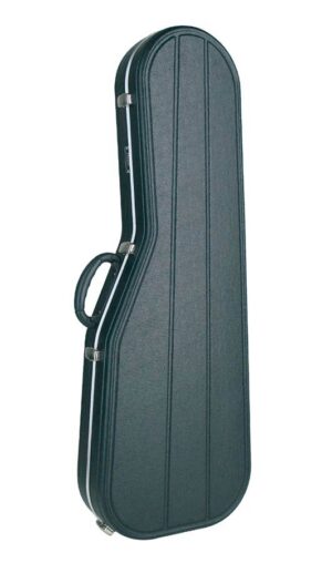 PRS-style electric guitar case, double impact resistance, black with silver lining