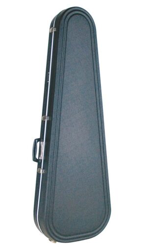 peardrop case for extra large bass guitars, fits Burns Bison, 2x impact resistance, black/silver