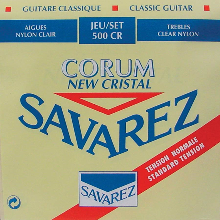 Savarez CR 500 string set classic, New Cristal trebles, silverwound Corum basses, normal tension