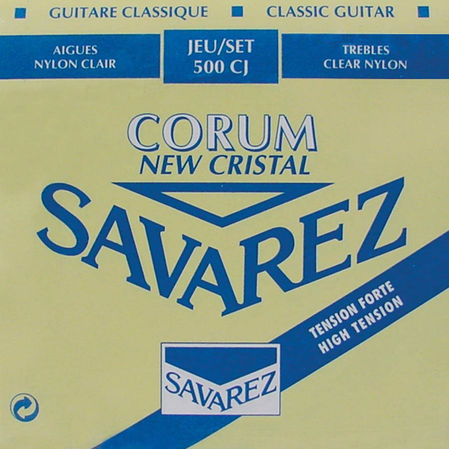 Savarez 500 CJ string set classic, New Cristal trebles, silverwound Corum basses, hard tension