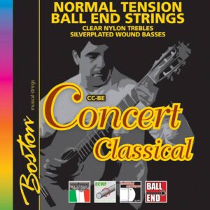 string set classic, clear trebles & silverplated wound basses, normal tension, with ball ends