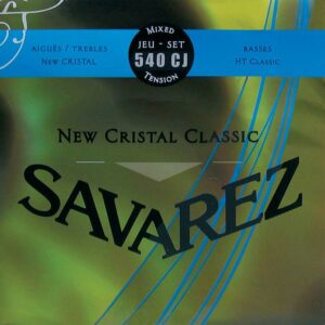 string set classic, New Cristal trebles, silverwound HT classic basses, hard tension