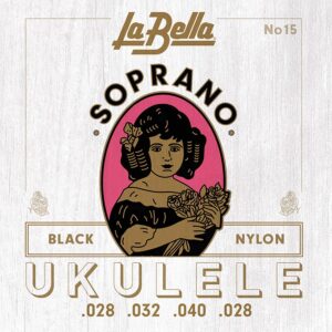 string set soprano ukulele, black nylon, 028-032-040-028