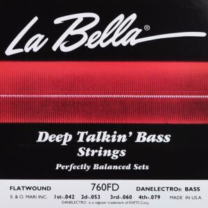 string set electric bass, stainless steel flatwound for Danelectro, 042-053-060-079
