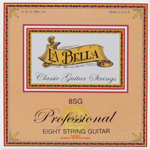string set classic, clear nylon trebles and silverplated basses, for 8-string