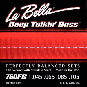 string set electric bass, stainless steel flatwound, standard, 045-065-085-105
