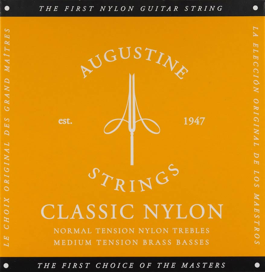 Gold string set classic, regular tension trebles & light tension basses (brass plated)