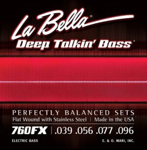 string set electric bass, stainless steel flatwound, extra light, 039-056-077-096