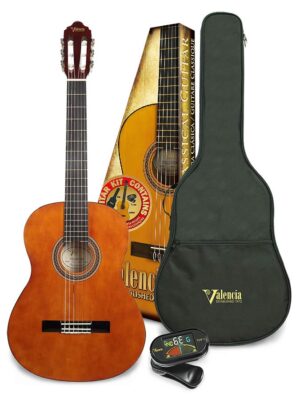 classic guitar kit: full scale guitar with bag and clip tuner