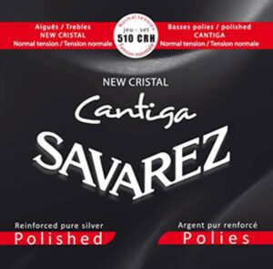 string set classic, New Cristal trebles, polished silverwound Cantiga basses