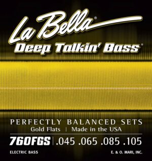 string set electric bass, gold flats, 045-065-085-105 long scale