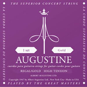 Gold string set classic, high tension trebles & light tension basses (brass plated)