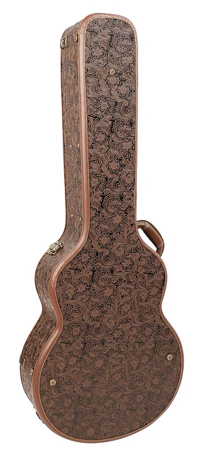 case for mini-jumbo-model acoustic guitar, wood, shaped model, carved fractals. J-185 size - Afbeelding 2