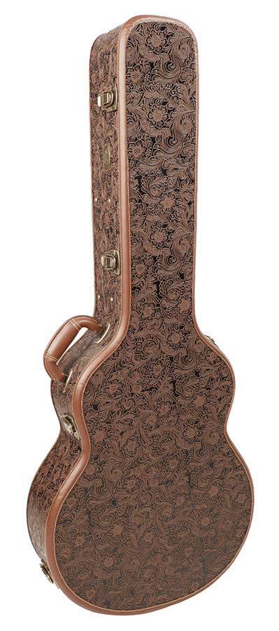 case for mini-jumbo-model acoustic guitar, wood, shaped model, carved fractals. J-185 size - Afbeelding 3