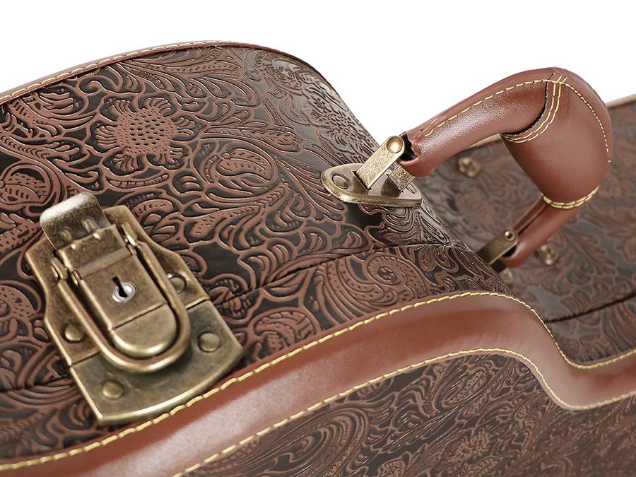 case for mini-jumbo-model acoustic guitar, wood, shaped model, carved fractals. J-185 size - Afbeelding 4