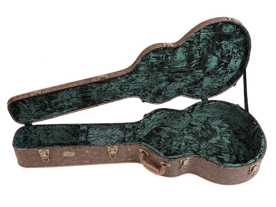 case for mini-jumbo-model acoustic guitar, wood, shaped model, carved fractals. J-185 size - Afbeelding 6