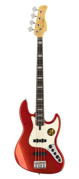 alder 4-string active bass guitar bright metallic red