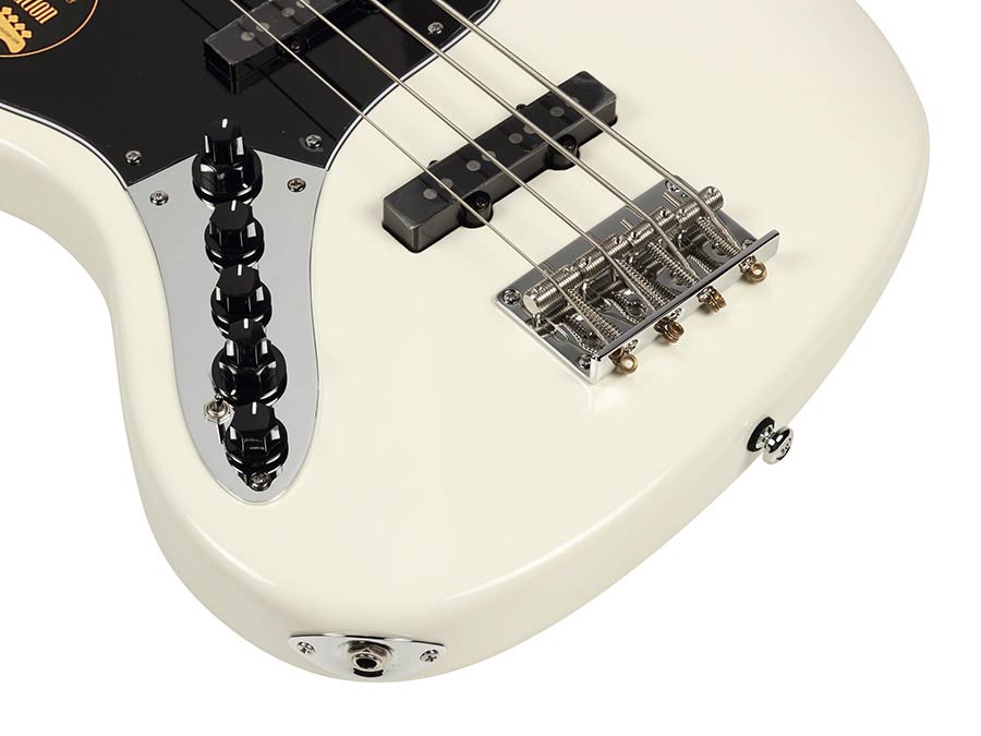 lefty alder 4-string active bass guitar antique white - Afbeelding 4