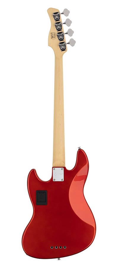 fretless alder 4-string active bass guitar bright metallic red - Afbeelding 2