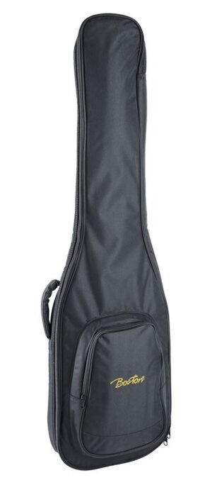 gig bag for electric bass guitar, 6 mm. padding, nylon, 2 straps, large pocket, black