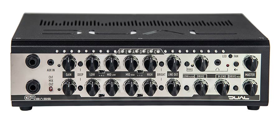 class D 2 channel bass amplifier, 1400w 3.55kg, black - Afbeelding 2