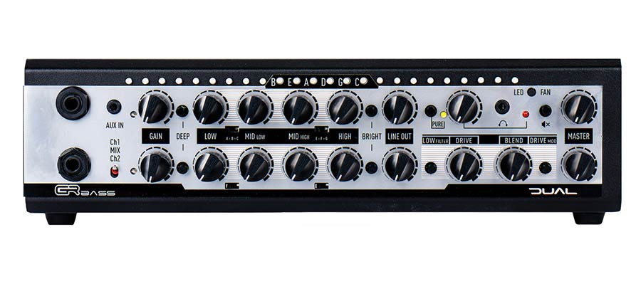 class D 2 channel bass amplifier, 1400w 3.55kg, black - Afbeelding 3