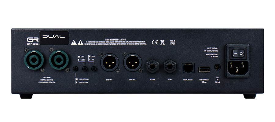 class D 2 channel bass amplifier, 1400w 3.55kg, black - Afbeelding 4