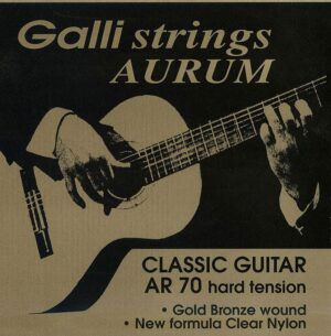 string set classic, gold bronze wound, clear nylon trebles, hard tension