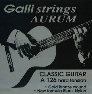 string set classic, gold bronze wound, black nylon trebles, hard tension