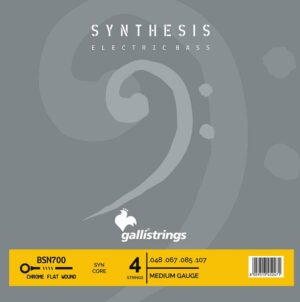 string set electric bass, synthetic and chrome flatwound, medium, 048-067-085-107