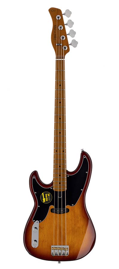 lefty alder 4-string passive bass guitar tobacco sunburst