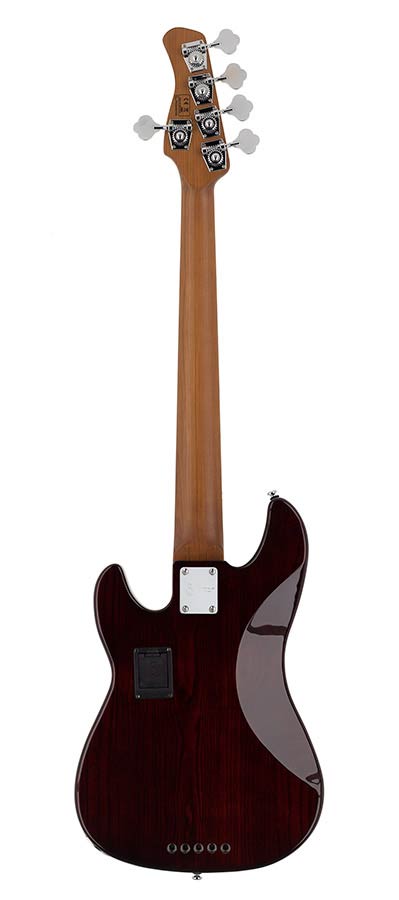 swamp ash 5-string active bass guitar tobacco sunburst - Afbeelding 2