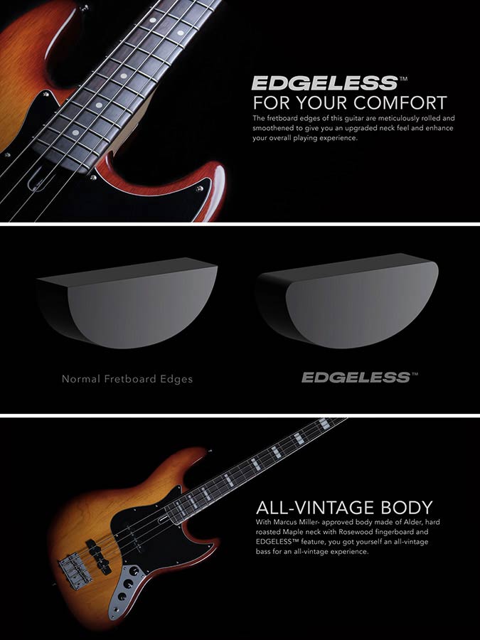Sire alder 4-string passive bass guitar tobacco sunburst - Afbeelding 4