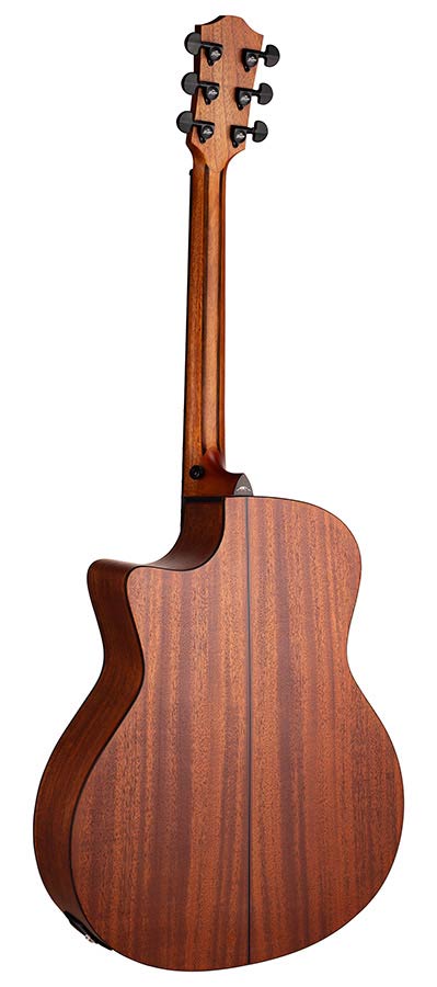 auditorium guitar with solid mahogany top, mahogany b&s, cutaway with EQ, amara ebony fb, natural - Afbeelding 2