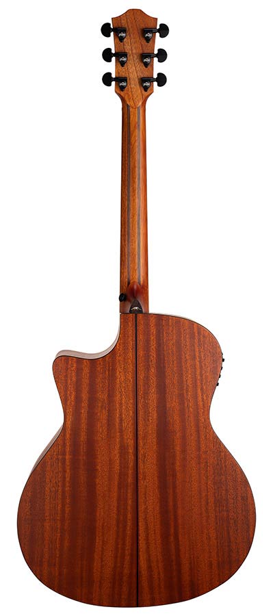 auditorium guitar with solid mahogany top, mahogany b&s, cutaway with EQ, amara ebony fb, natural - Afbeelding 4
