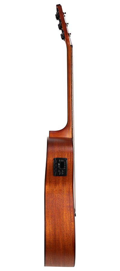 auditorium guitar with solid mahogany top, mahogany b&s, cutaway with EQ, amara ebony fb, natural - Afbeelding 5
