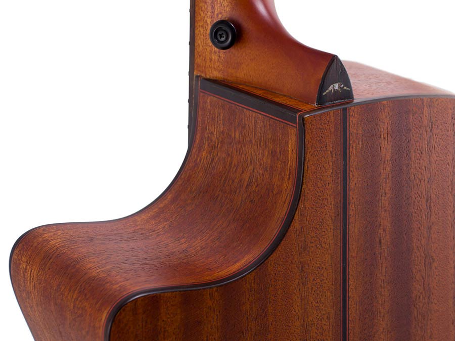 auditorium guitar with solid mahogany top, mahogany b&s, cutaway with EQ, amara ebony fb, natural - Afbeelding 9