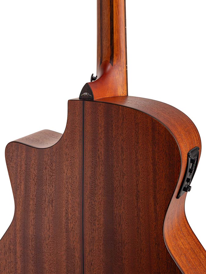 auditorium guitar with solid mahogany top, mahogany b&s, cutaway with EQ, amara ebony fb, natural - Afbeelding 10