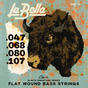 string set electric bass, stainless steel flatwound, standard tension, 047-068-080-107