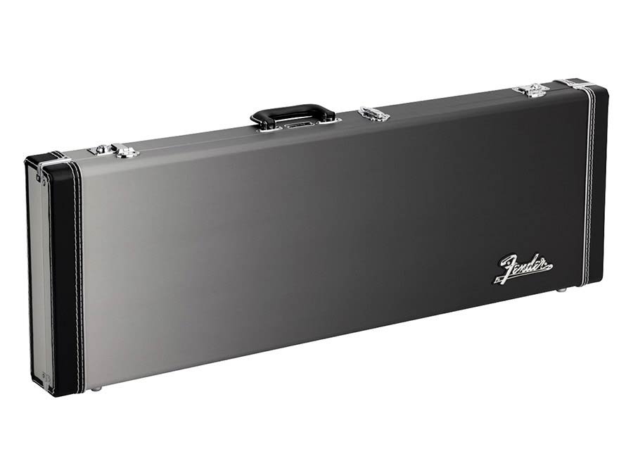 Ombré guitar case for Strat/Tele, Silver Smoke gradient colour, matching plush interior