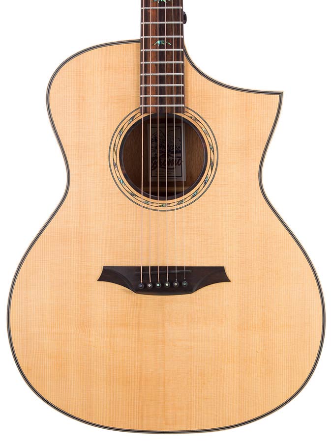 Hillside auditorium guitar with solid spruce top, mahogany b&s, cutaway, amara ebony fb, natural - Afbeelding 7