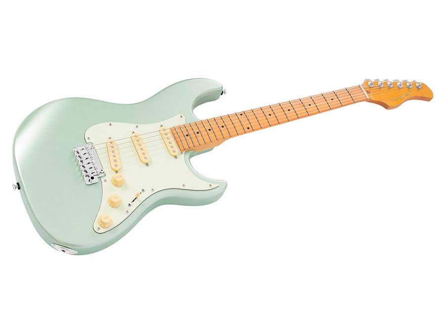 alder electric guitar S-style, surf green metallic - Afbeelding 3