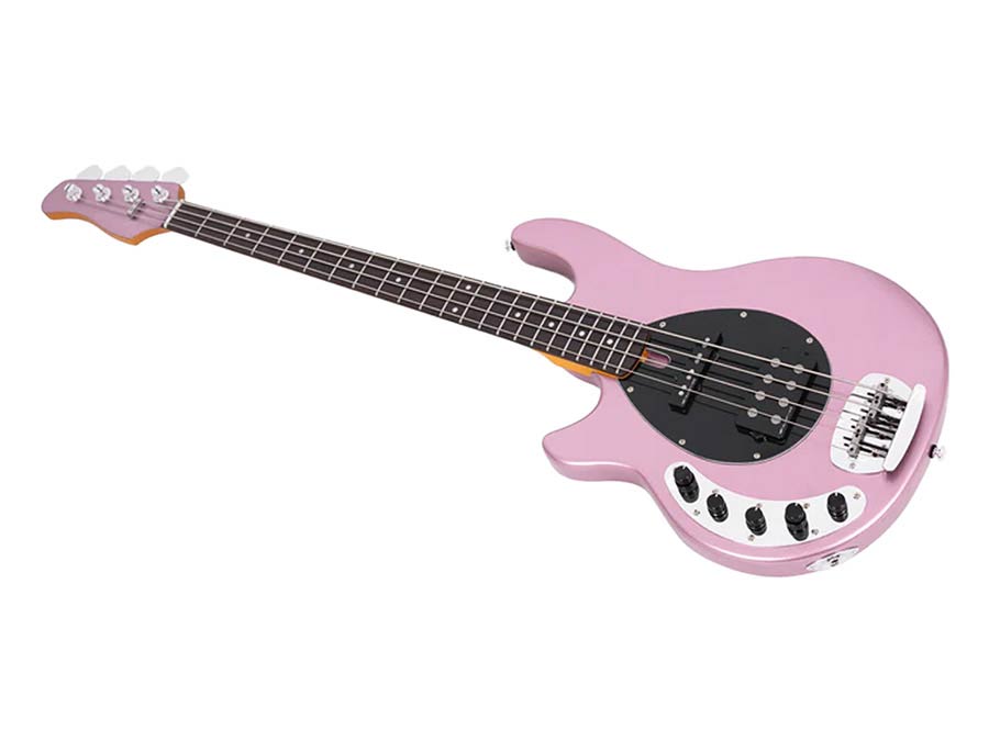 lefty mahogany 4-string active bass guitar, burgundy - Afbeelding 3