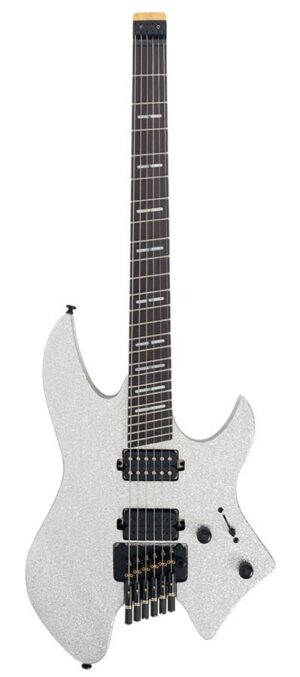 mahogany + maple top electric guitar silver sparkle, with gigbag