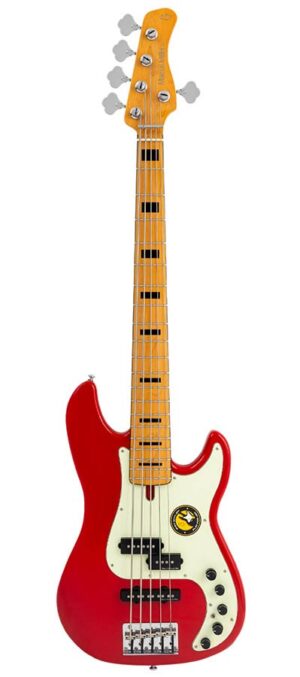 alder 5-string active bass guitar dakota red