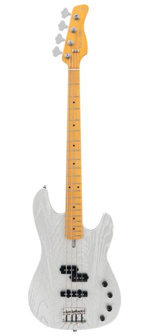 mahogany+ash top 4-string active bass guitar inca silver